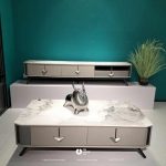 bàn trà mặt đá khung gỗ 116S