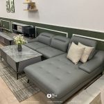 Sofa góc SFDGR363T bằng da màu xám