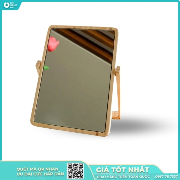 Gương Trang Điểm Để Bàn MINI Khung Gỗ Thông New Zealand