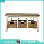 Ghế Băng Giỏ Lục Bình - Gỗ Cao Su